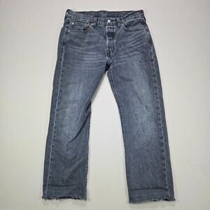 Levi's 501 Original Fit Black‎ Wash Button Fly Denim Jeans Mens W33 L32